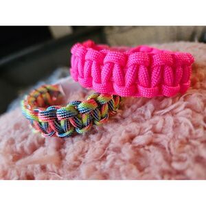 Handmade paracord bracelets‎ pink size 6.5" new